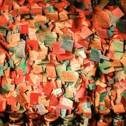 orange and white sticky notes